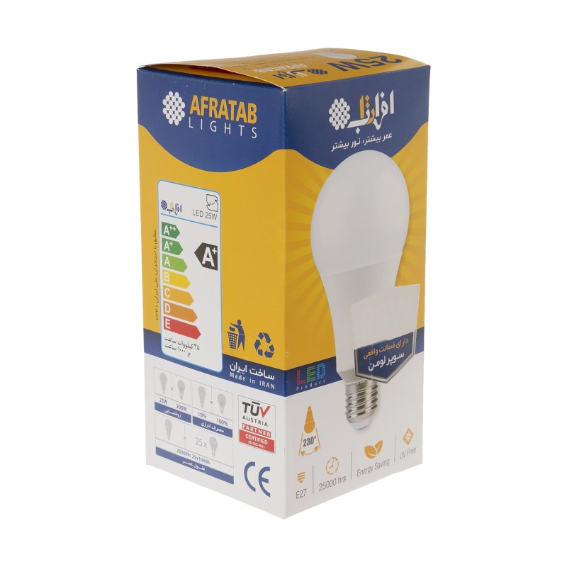 خرید لامپ ال ای دی حبابی 25 وات افراتاب 2سال گارانتی (تولید جدید)